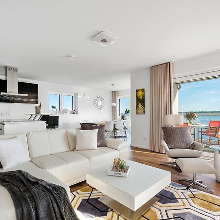 Horizont- Direkt Am Wasser, Hafenblick, Fahrstuhl, Sauna, Ueberdachter Balkon Olpenitz Eksteriør bilde