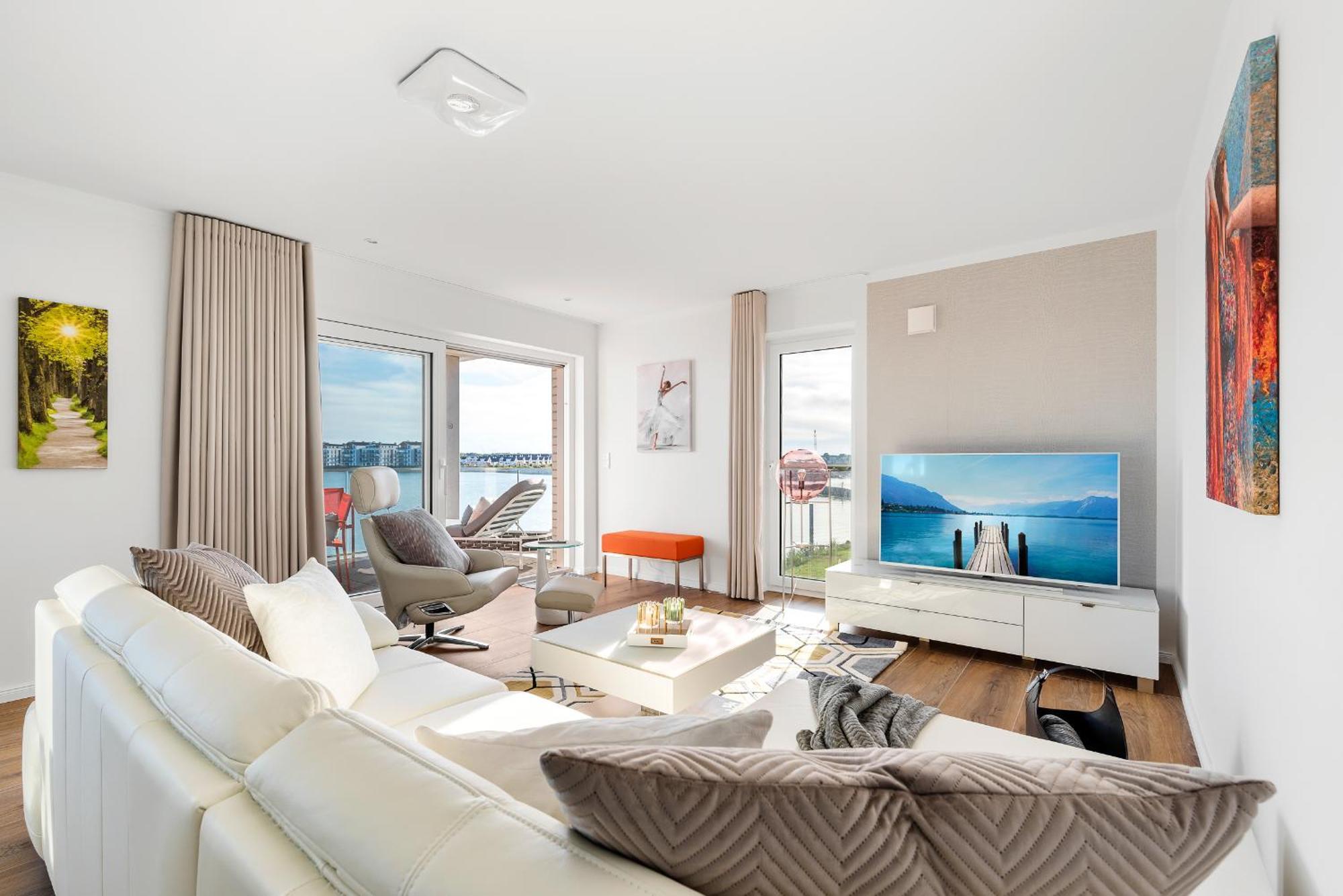 Horizont- Direkt Am Wasser, Hafenblick, Fahrstuhl, Sauna, Ueberdachter Balkon Olpenitz Eksteriør bilde
